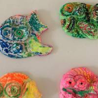 Painted clay fish - VIII